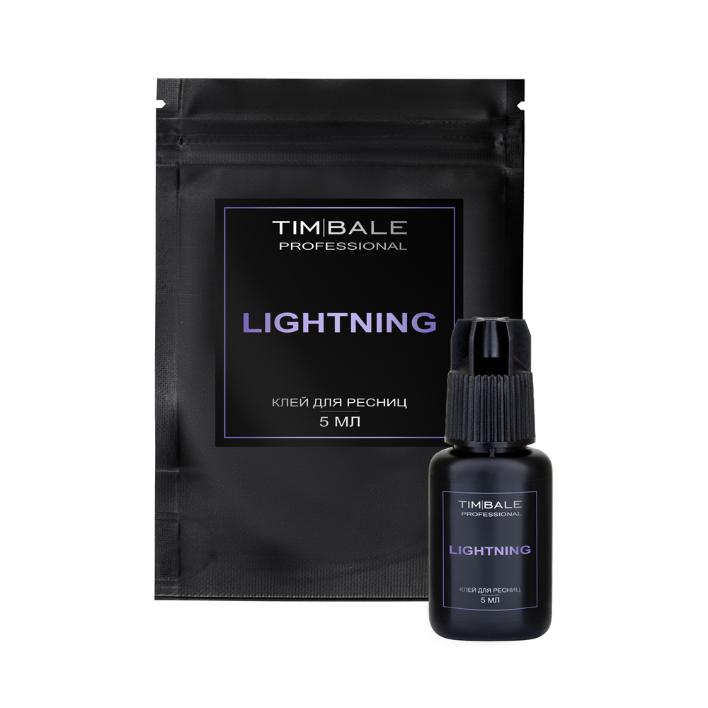 Клей TimBale Lightning чёрный для наращивания ресниц, 5 мл